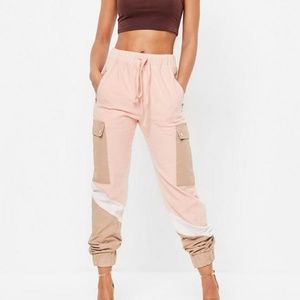 Missguided Pink Contrast Cargo Pants NEW
